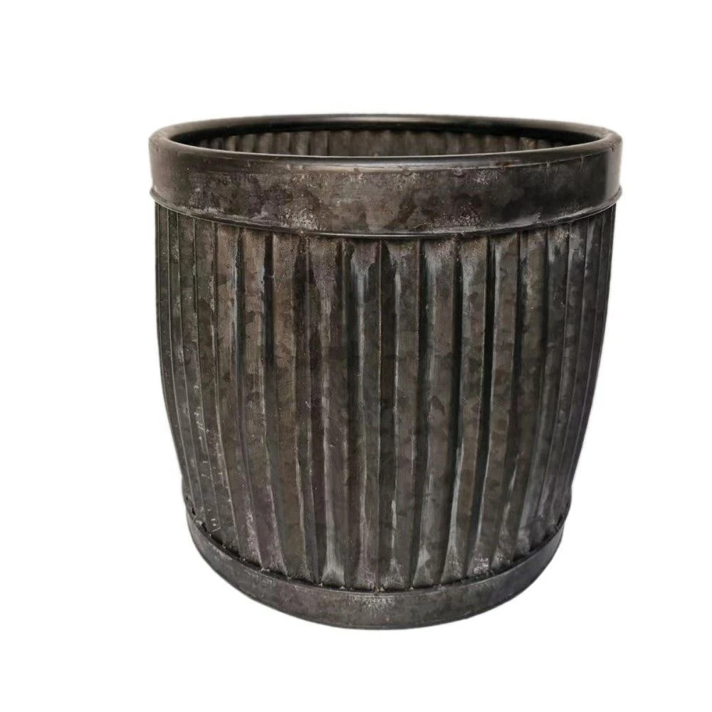 Woodlodge 30cm Rustic Pewter Churn Planter 1 Woodlodge 30cm Rustic Pewter Churn Planter