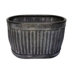 Woodlodge 51cm Rustic Pewter Ribbed Trough
