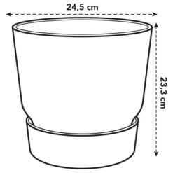 Elho 25cm Leaf Green Greenville Round Planter -Wolf-Garten Shop 8711904332433 3