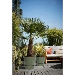 Elho 25cm Leaf Green Greenville Round Planter -Wolf-Garten Shop 8711904332433 4